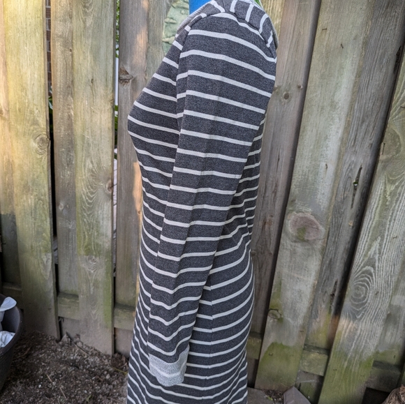 Casual Jersey dress Grey and White striped sz M - Picture 5 of 7